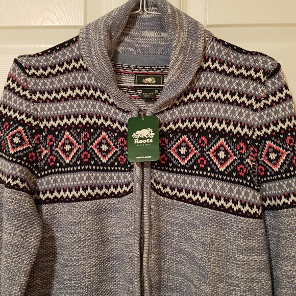 NWT Roots Girl's Zippered Sweater ~ Fair Isle ~ Size 13/14 years (XXL) ~ - Picture 3 of 5